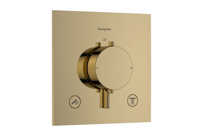 Термостат прихованого монтажу Hansgrohe Ecostat Comfort E для 2х споживачів, полірованне золото