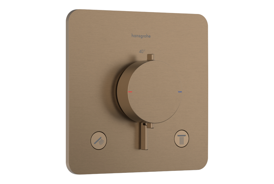 Термостат прихованого монтажу Hansgrohe Ecostat Comfort Q для 2х споживачів, шліфованна бронза