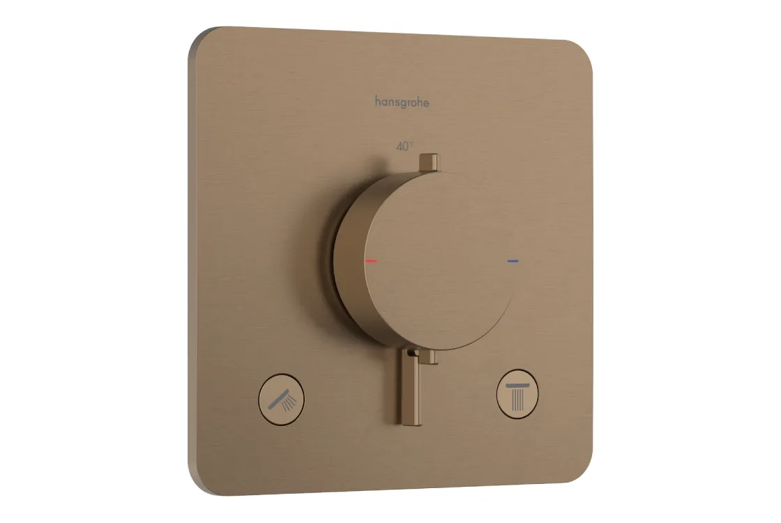 Термостат прихованого монтажу Hansgrohe Ecostat Comfort Q для 2х споживачів, шліфованна бронза