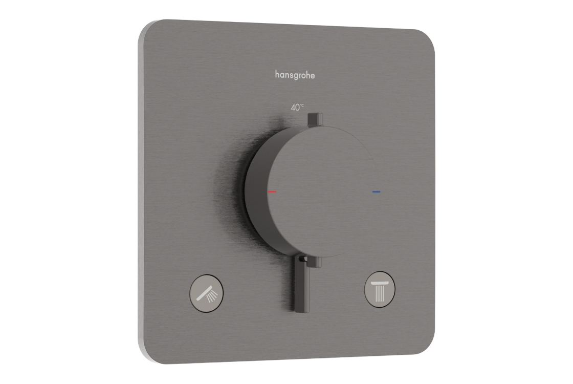 Термостат скрытого монтажа Hansgrohe Ecostat Comfort Q для 2х потребителей, шлифованный черный хром