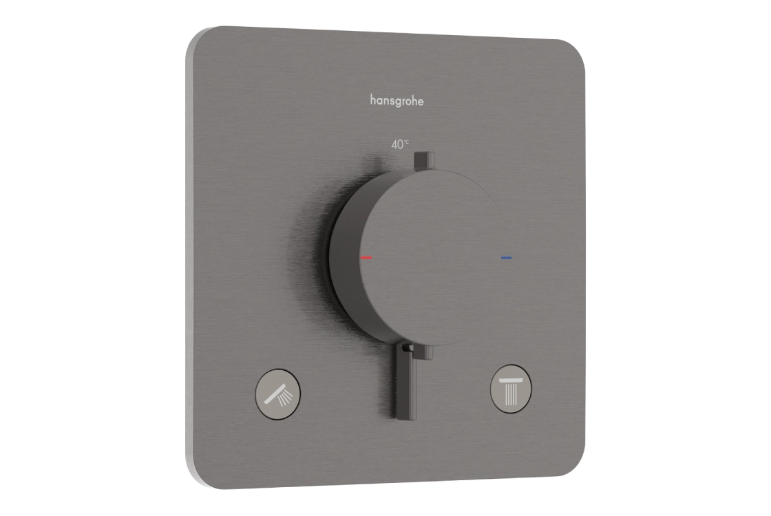 Термостат скрытого монтажа Hansgrohe Ecostat Comfort Q для 2х потребителей, шлифованный черный хром
