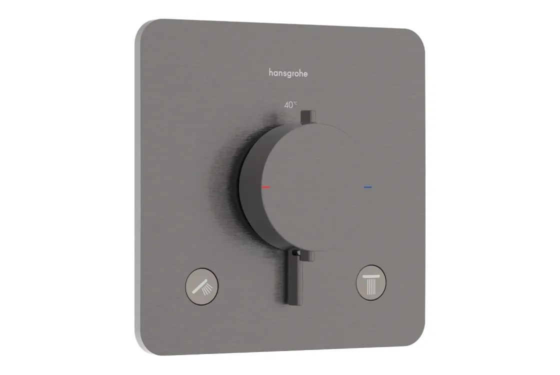 Термостат прихованого монтажу Hansgrohe Ecostat Comfort Q для 2х споживачів, шліфованний чорний хром