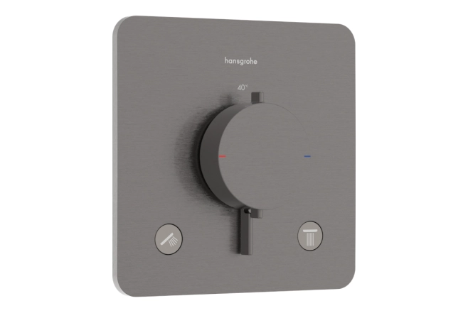 Термостат прихованого монтажу Hansgrohe Ecostat Comfort Q для 2х споживачів, шліфованний чорний хром