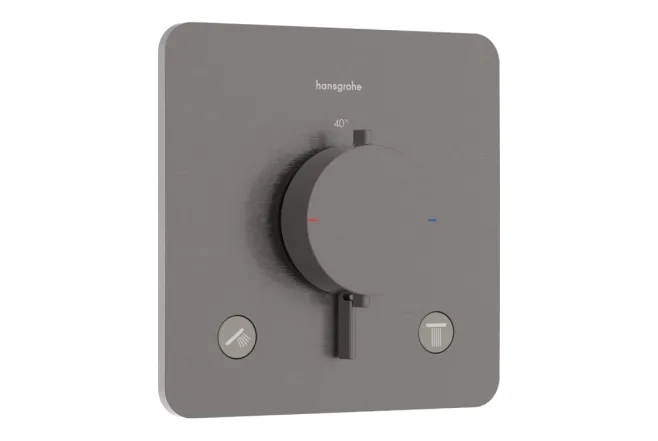 Термостат скрытого монтажа Hansgrohe Ecostat Comfort Q для 2х потребителей, шлифованный черный хром