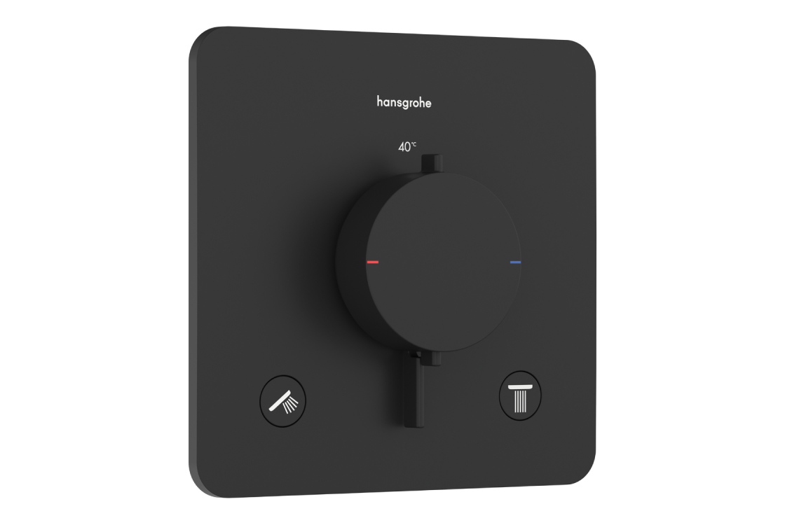Термостат скрытого монтажа Hansgrohe Ecostat Comfort Q для 2х потребителей, черный матовый