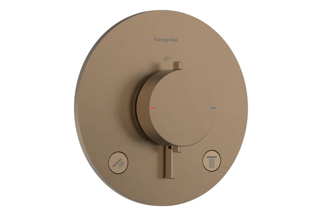 Термостат прихованого монтажу Hansgrohe Ecostat Comfort S для 2х споживачів, шліфованна бронза