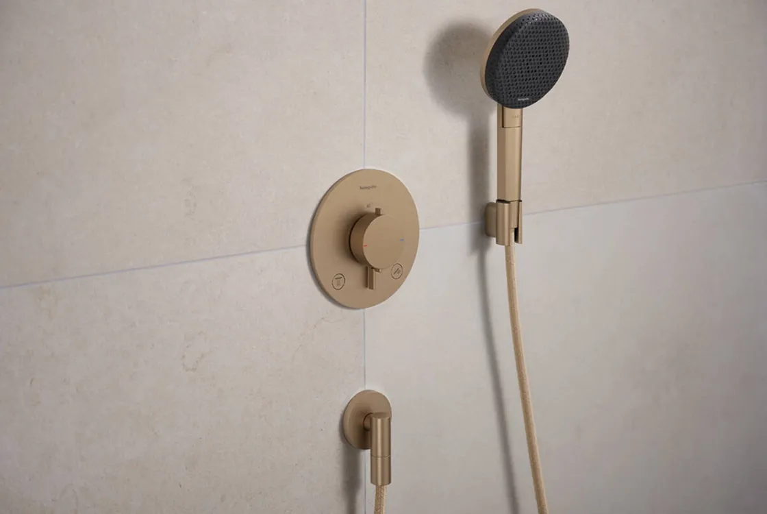 Термостат прихованого монтажу Hansgrohe Ecostat Comfort S для 2х споживачів, шліфованна бронза Фото - 1
