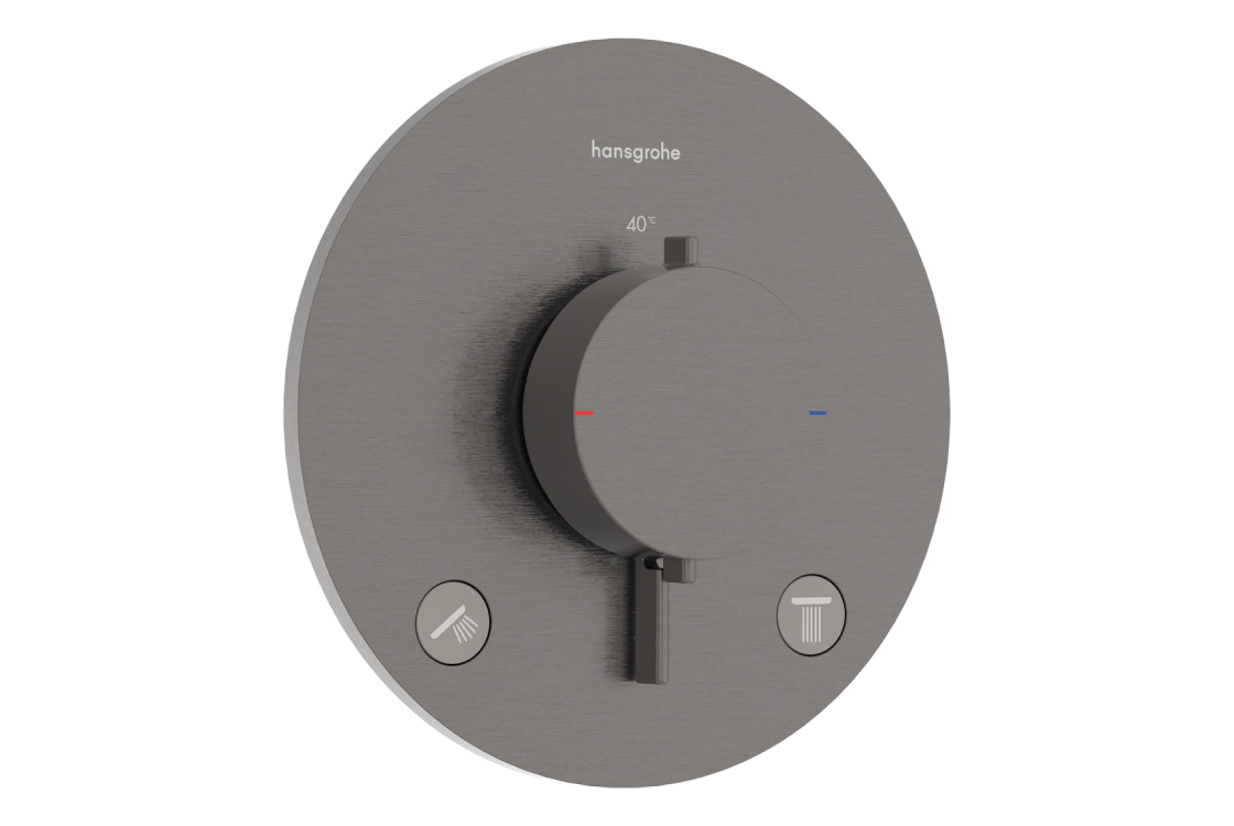 Термостат прихованого монтажу Hansgrohe Ecostat Comfort S для 2х споживачів, шліфованний чорний хром
