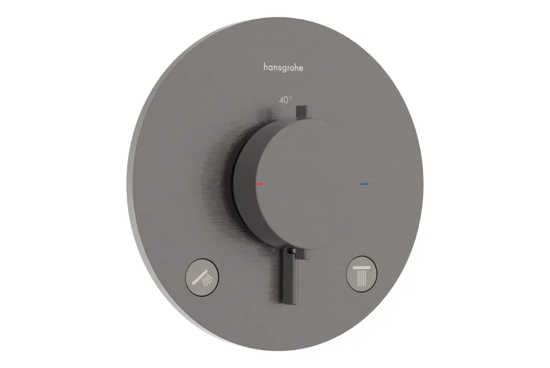 Термостат прихованого монтажу Hansgrohe Ecostat Comfort S для 2х споживачів, шліфованний чорний хром