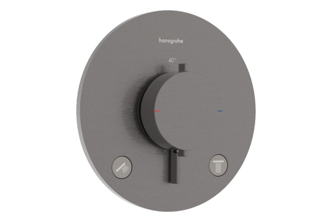 Термостат прихованого монтажу Hansgrohe Ecostat Comfort S для 2х споживачів, шліфованний чорний хром