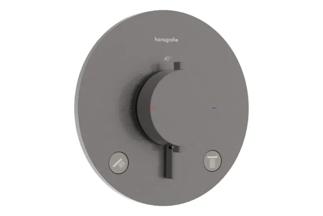 Термостат прихованого монтажу Hansgrohe Ecostat Comfort S для 2х споживачів, шліфованний чорний хром