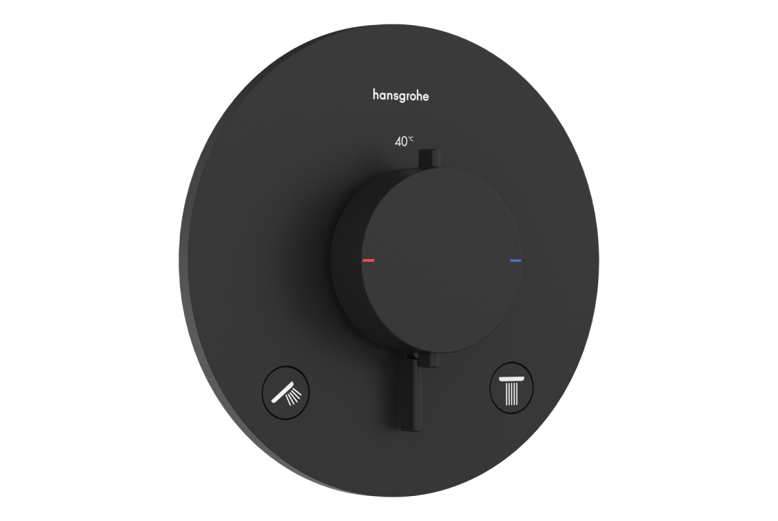 Термостат скрытого монтажа Hansgrohe Ecostat Comfort S для 2х потребителей, черный матовый