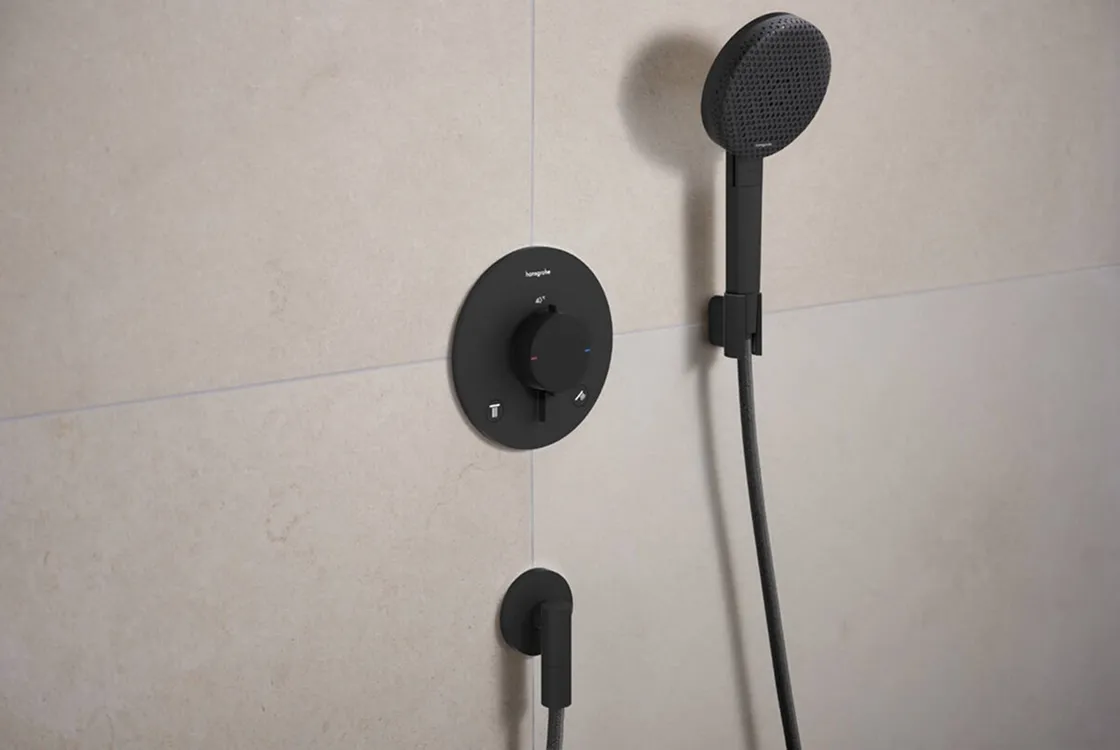 Термостат прихованого монтажу Hansgrohe Ecostat Comfort S для 2х споживачів, чорний матовий Фото - 1