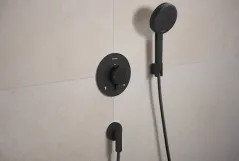 Термостат прихованого монтажу Hansgrohe Ecostat Comfort S для 2х споживачів, чорний матовий Фото - 1