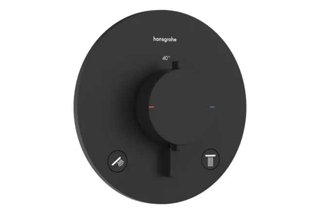 Термостат прихованого монтажу Hansgrohe Ecostat Comfort S для 2х споживачів, чорний матовий