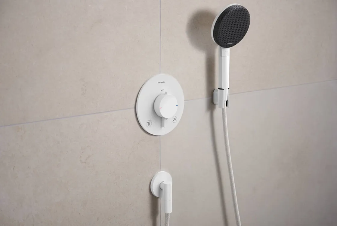 Термостат скрытого монтажа Hansgrohe Ecostat Comfort S для 2х потребителей, белый матовый Фото - 1