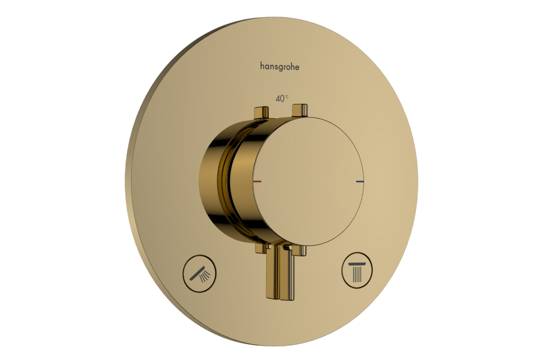 Термостат прихованого монтажу Hansgrohe Ecostat Comfort S для 2х споживачів, полірованне золото