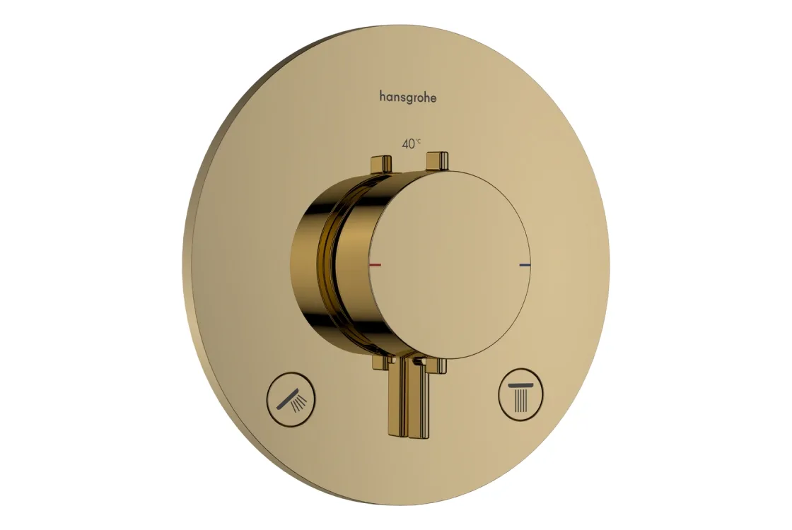 Термостат скрытого монтажа Hansgrohe Ecostat Comfort S для 2х потребителей, полированное золото
