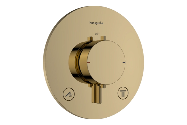 Термостат прихованого монтажу Hansgrohe Ecostat Comfort S для 2х споживачів, полірованне золото