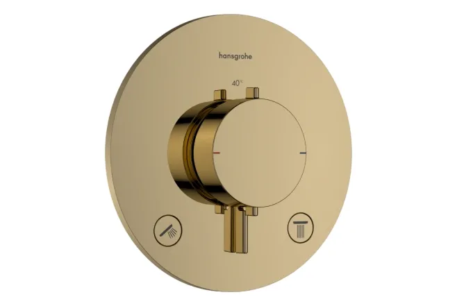 Термостат скрытого монтажа Hansgrohe Ecostat Comfort S для 2х потребителей, полированное золото