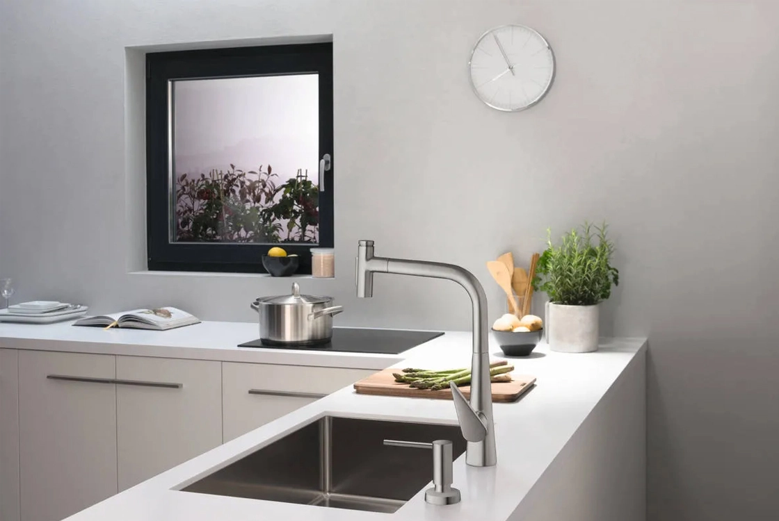 Дозатор кухонний Hansgrohe A71, 500мл, сталевий Фото - 1