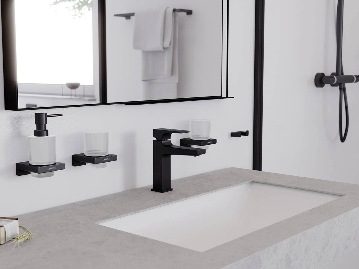 Диспенсер для жидкого мыла Hansgrohe AddStoris 41745670 черный матовый Фото - 5