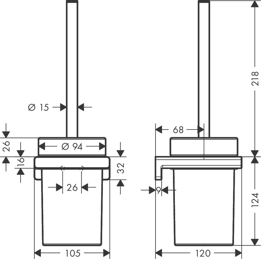 Набор для WC с держателем Hansgrohe AddStoris 41752000 хром Фото - 1