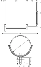 Косметичне дзеркало Hansgrohe ADDSTORIS 41791670, чорне Фото - 1