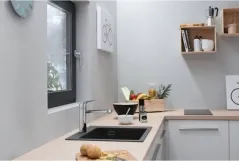 Мийка для кухнi Hansgrohe S510-F450, вбудована, розмiри вирiзу: 54*49см, iз матерiалу Silicatec, свiтлий сiрий Фото - 3