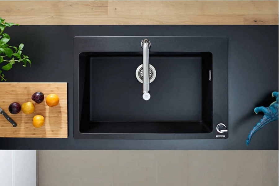 Кухонна мийка кам`яна Hansgrohe 43313170, чорна Фото - 1