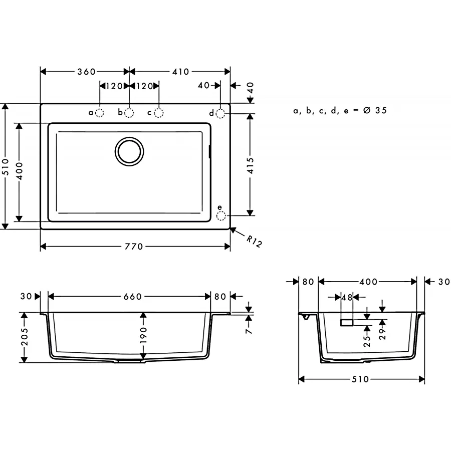 Мойка для кухни Hansgrohe S510-F450 77*51*20,5см, серый камень Фото - 2