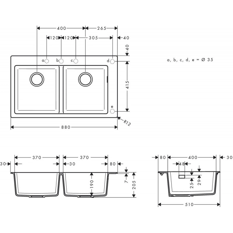 Кухонная мойка каменная Hansgrohe 43316170, черная Фото - 4