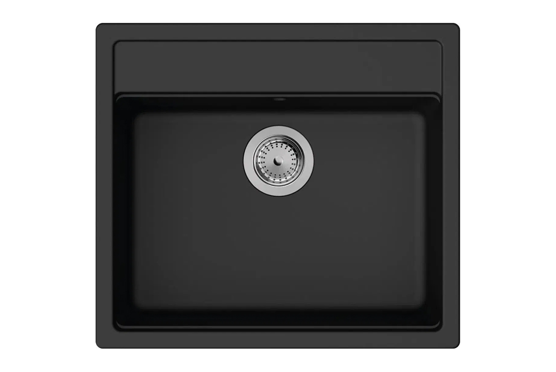 Мойка кухонная Hansgrohe S52, гранит, прямоугольник, без крыла, 550х490х190мм, чаша - 1, врезная, S520-F510, черный графит