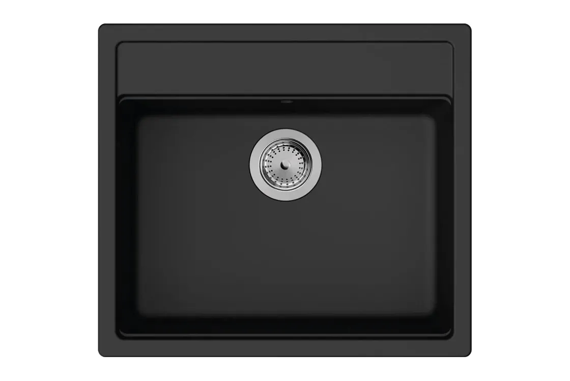 Мойка кухонная Hansgrohe S52, гранит, прямоугольник, без крыла, 550х490х190мм, чаша - 1, врезная, S520-F510, черный графит