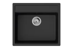 Мойка кухонная Hansgrohe S52, гранит, прямоугольник, без крыла, 550х490х190мм, чаша - 1, врезная, S520-F510, черный графит