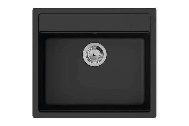 Мойка кухонная Hansgrohe S52, гранит, прямоугольник, без крыла, 550х490х190мм, чаша - 1, врезная, S520-F510, черный графит
