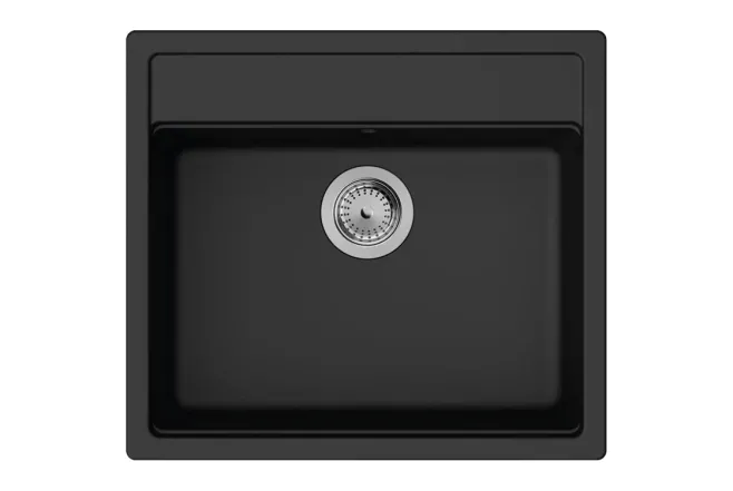 Мойка кухонная Hansgrohe S52, гранит, прямоугольник, без крыла, 550х490х190мм, чаша - 1, врезная, S520-F510, черный графит