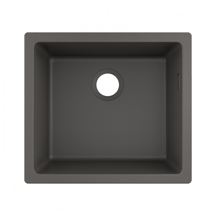 Мойка кухонная Hansgrohe S51, гранит, квадрат, без крыла, 500х450х190мм, чаша - 1, врезная, S510-U450, серый камень