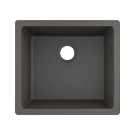 Мойка кухонная Hansgrohe S51, гранит, квадрат, без крыла, 500х450х190мм, чаша - 1, врезная, S510-U450, серый камень
