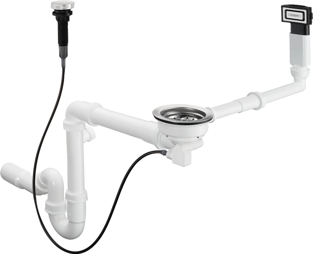 Сифон з переливом для кух. мийки Hansgrohe D16-11  з 1ю чашею, хром