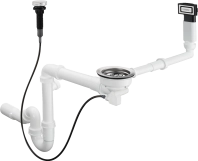 Сифон з переливом для кух. мийки Hansgrohe D16-11  з 1ю чашею, хром