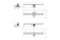 Душевой трап Hansgrohe RAINDRAIN ALLROUND для стандартной/плоской установки 1000 мм 56189800, нержавеющая сталь Фото - 2