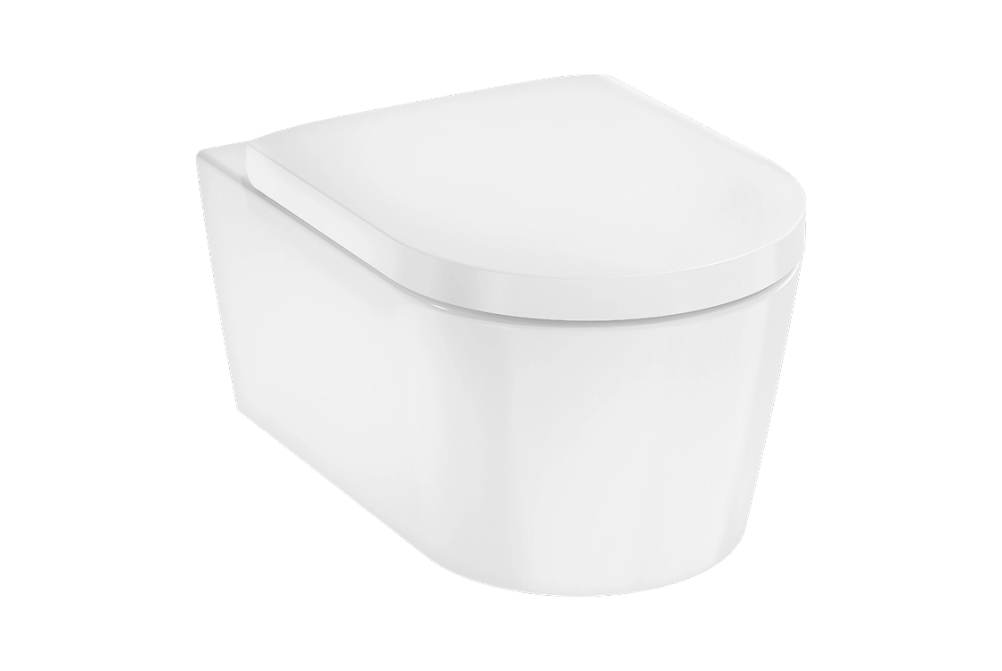 Унитаз подвесной Hansgrohe ELU PURA S 54*36,6см AquaFall Flush, в комплекте с сиденьем с функцией SoftClose and QuickRelease