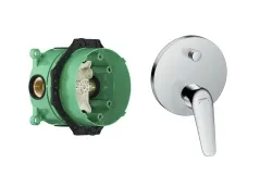 Смеситель для ванны Hansgrohe Novus скрытого монтажа в комплекте с Ibox, хром (71045180)