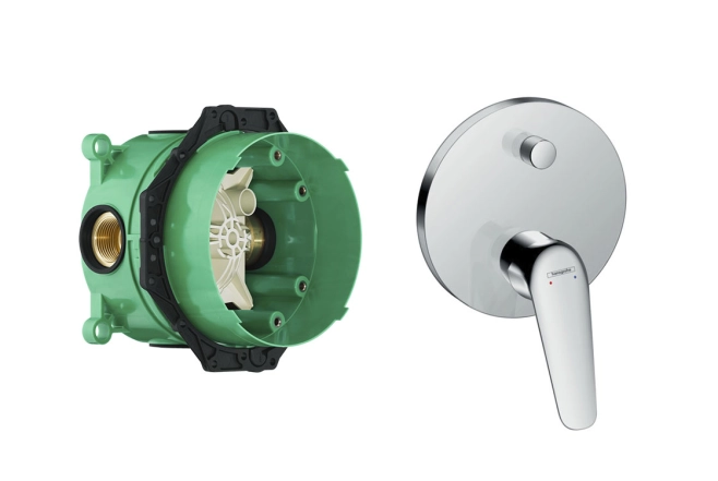 Змішувач для ванни Hansgrohe Novus прихованого монтажу в комплекті з Ibox, хром (71045180)