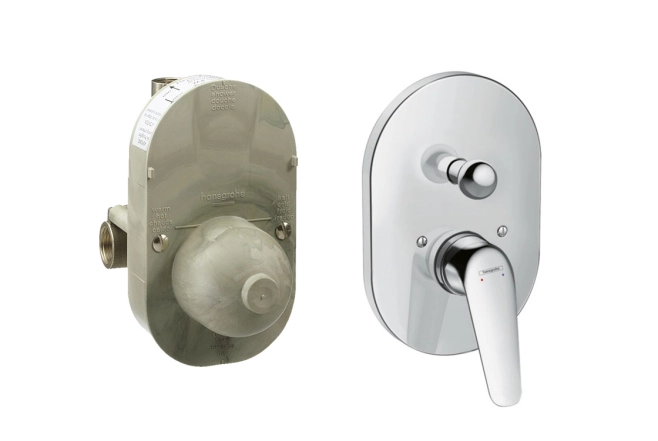 Змішувач для ванни Hansgrohe Novus 200 прихованого монтажу в комплекті з Ibox, хром (71047180)