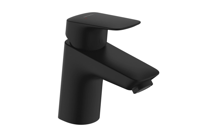 Змішувач для раковини Hansgrohe Logis із зливним набором чорний матовий (71070670)