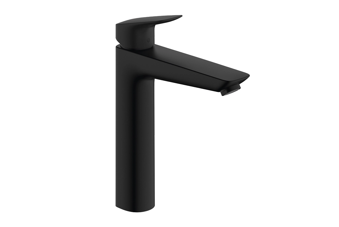 Змішувач для умивальника Hansgrohe LOGIS 190, одноважільний, чорний матовий