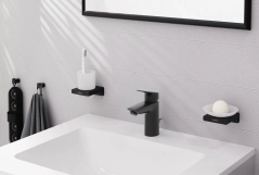 Змішувач для умивальника Hansgrohe Logis 100, одноважільний, чорний матовий Фото - 1