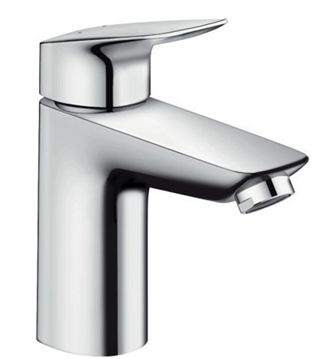 Смеситель для умывальника Hansgrohe Logis 100 LowFlow со сливным гарнитуром, хром (71104000)